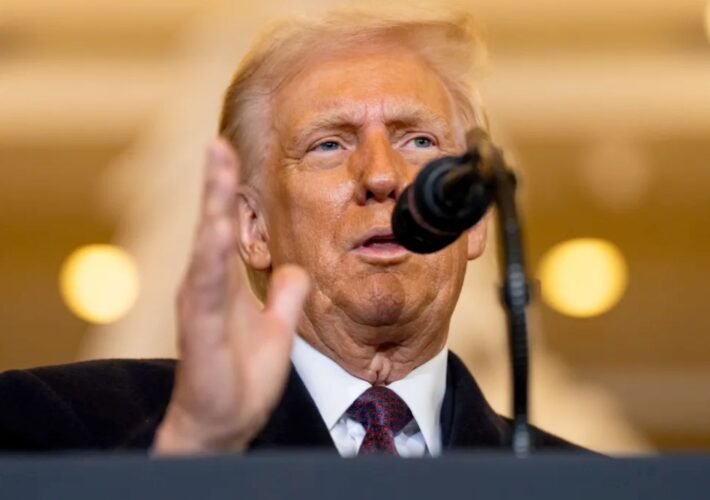 Discurso de Trump faz americanos sonharem e deixa democratas em crise 3 O presidente dos EUA, Donald Trump, no Capitólio dos EUA, em Washington, DC